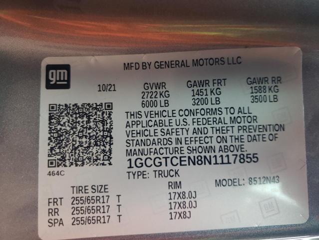 Photo 11 VIN: 1GCGTCEN8N1117855 - CHEVROLET COLORADO 