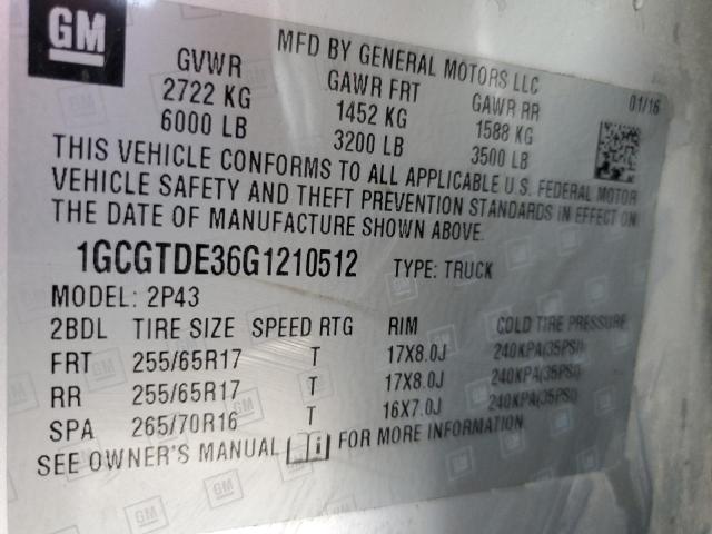 Photo 11 VIN: 1GCGTDE36G1210512 - CHEVROLET COLORADO 