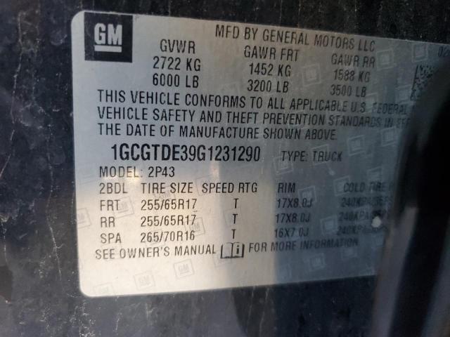 Photo 11 VIN: 1GCGTDE39G1231290 - CHEVROLET COLORADO Z 