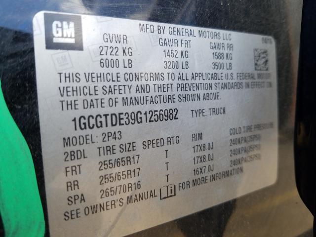 Photo 9 VIN: 1GCGTDE39G1256982 - CHEVROLET COLORADO Z 