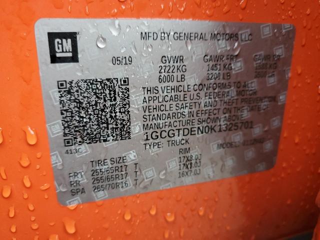 Photo 11 VIN: 1GCGTDEN0K1325701 - CHEVROLET COLORADO Z 