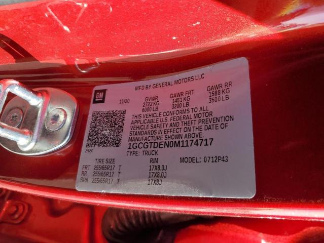 Photo 11 VIN: 1GCGTDEN0M1174717 - CHEVROLET COLORADO 