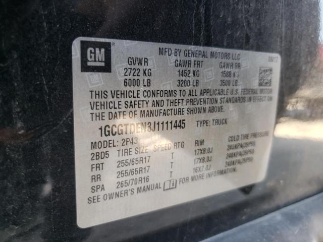 Photo 9 VIN: 1GCGTDEN3J1111445 - CHEVROLET COLORADO Z 