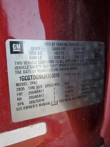 Photo 11 VIN: 1GCGTDEN6J1155018 - CHEVROLET COLORADO Z 