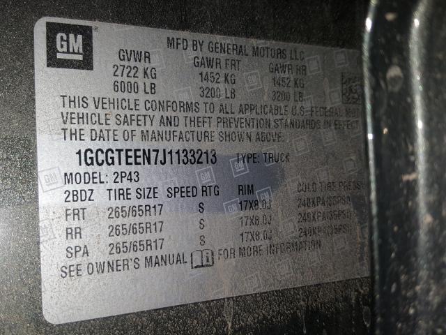 Photo 9 VIN: 1GCGTEEN7J1133213 - CHEVROLET COLORADO 