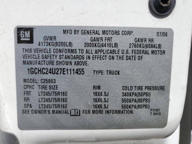 Photo 11 VIN: 1GCHC24U27E111455 - CHEVROLET SILVERADO 