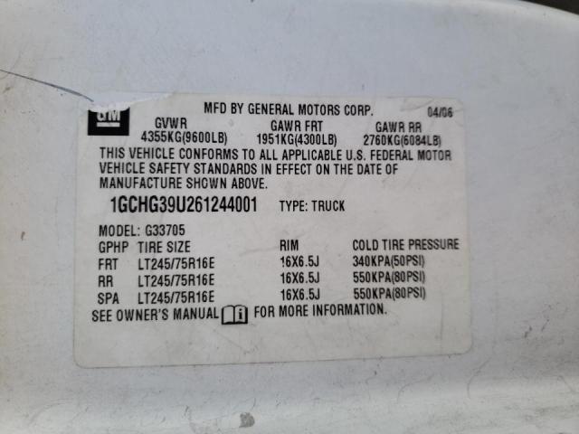 Photo 9 VIN: 1GCHG39U261244001 - CHEVROLET EXPRESS G3 