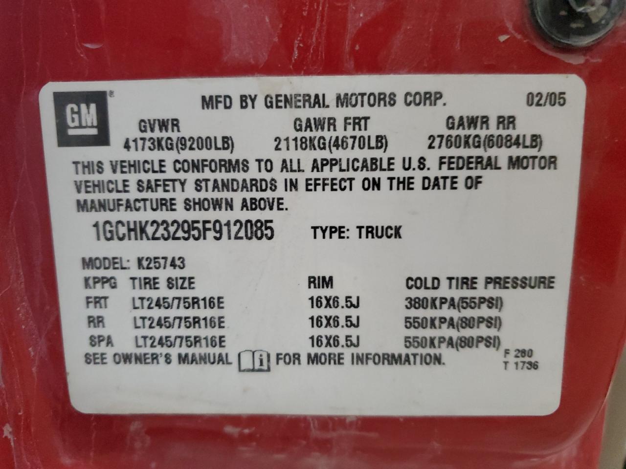 Photo 11 VIN: 1GCHK23295F912085 - CHEVROLET SILVERADO 