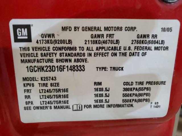 Photo 11 VIN: 1GCHK23D16F148333 - CHEVROLET SILVERADO 