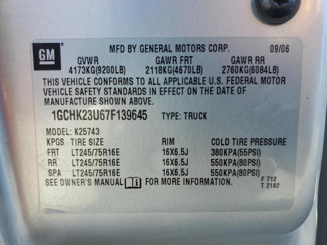 Photo 12 VIN: 1GCHK23U67F139645 - CHEVROLET SILVERADO 