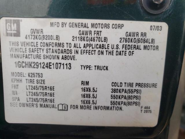 Photo 9 VIN: 1GCHK29124E107113 - CHEVROLET SILVERADO 