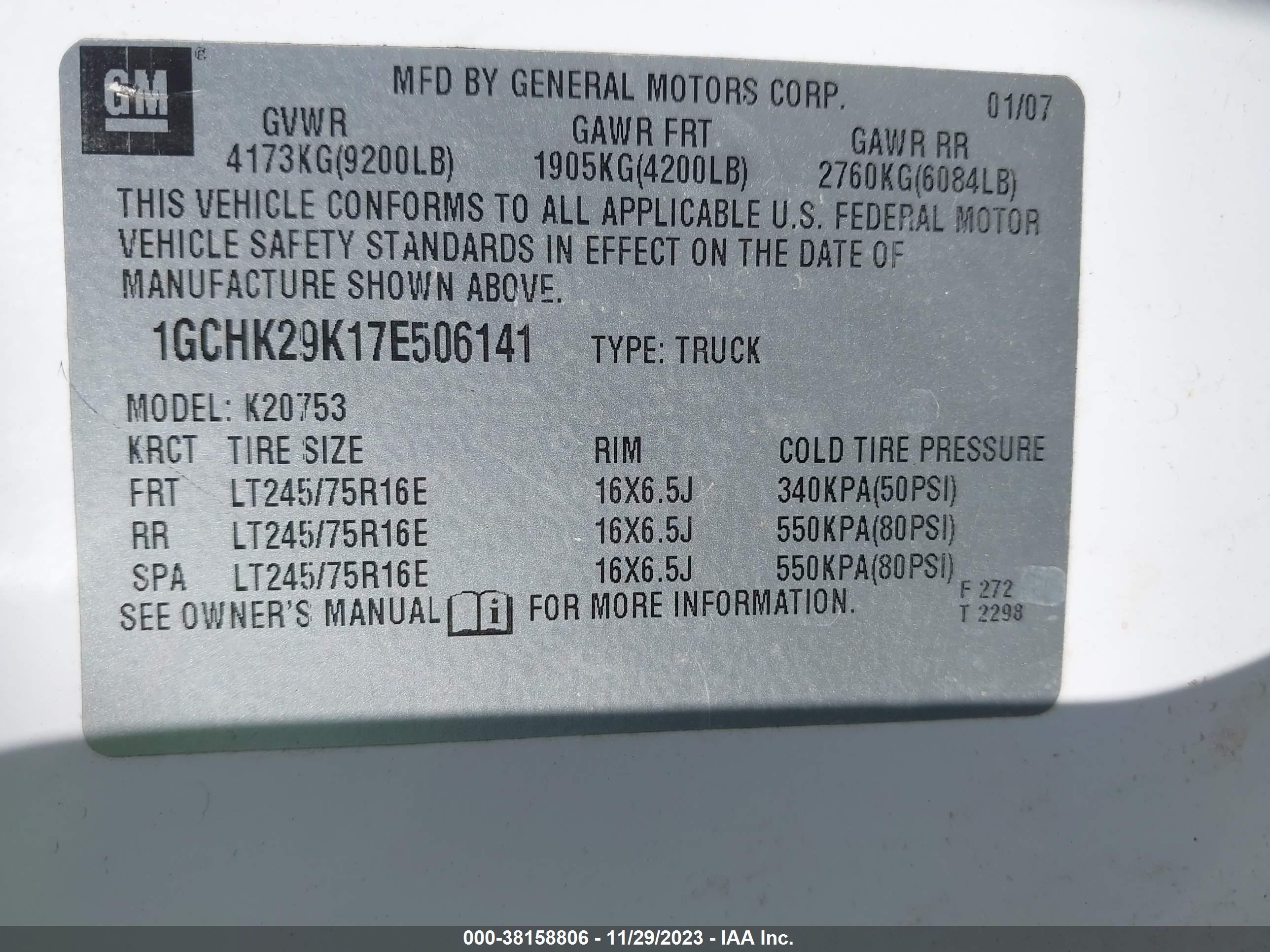 Photo 8 VIN: 1GCHK29K17E506141 - CHEVROLET SILVERADO 