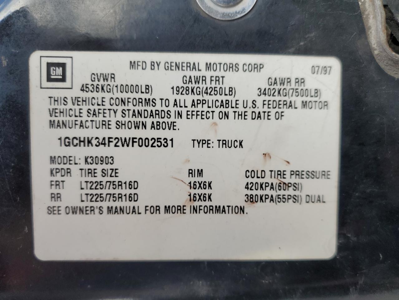 Photo 11 VIN: 1GCHK34F2WF002531 - CHEVROLET NULL 