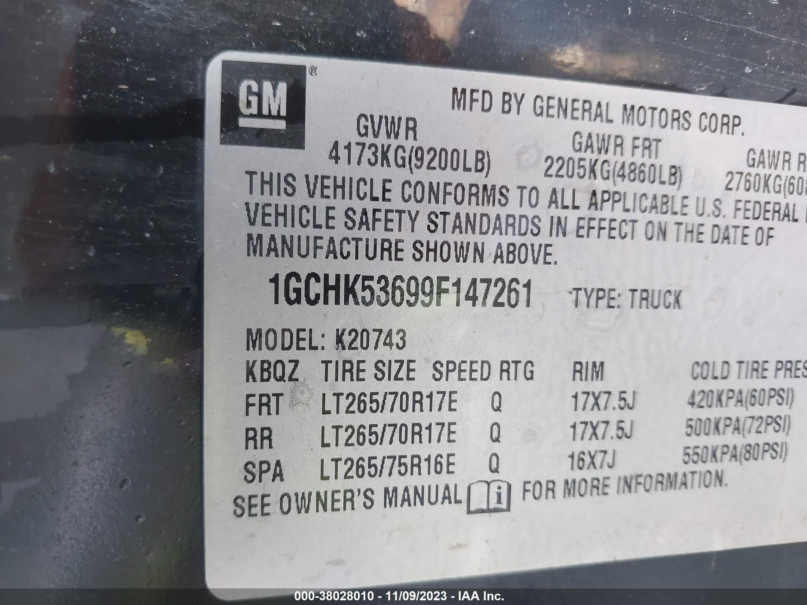 Photo 8 VIN: 1GCHK53699F147261 - CHEVROLET SILVERADO 