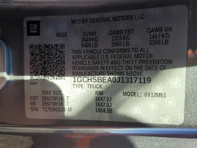 Photo 11 VIN: 1GCHSBEA0J1317119 - CHEVROLET COLORADO 