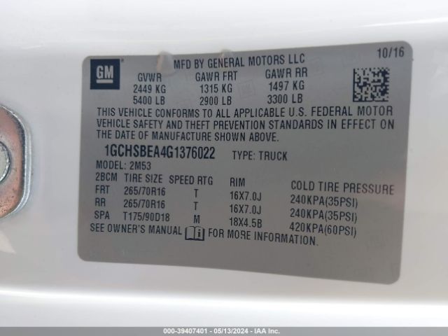 Photo 8 VIN: 1GCHSBEA4G1376022 - CHEVROLET COLORADO 