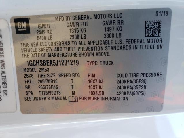 Photo 12 VIN: 1GCHSBEA5J1201219 - CHEVROLET COLORADO 