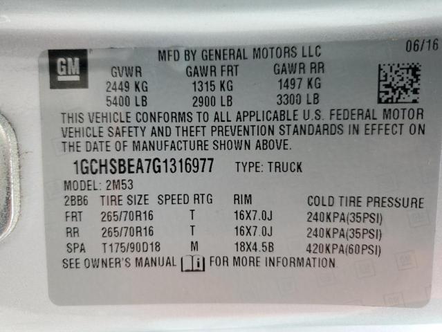 Photo 11 VIN: 1GCHSBEA7G1316977 - CHEVROLET COLORADO 