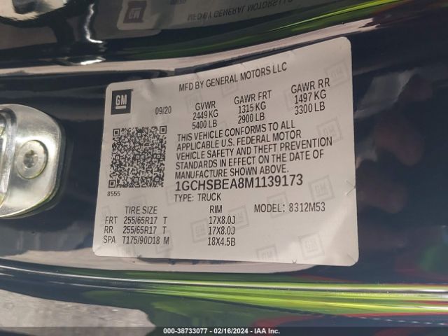 Photo 8 VIN: 1GCHSBEA8M1139173 - CHEVROLET COLORADO 