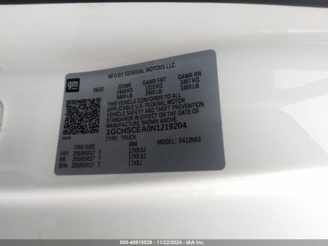 Photo 8 VIN: 1GCHSCEA0N1219204 - CHEVROLET COLORADO 