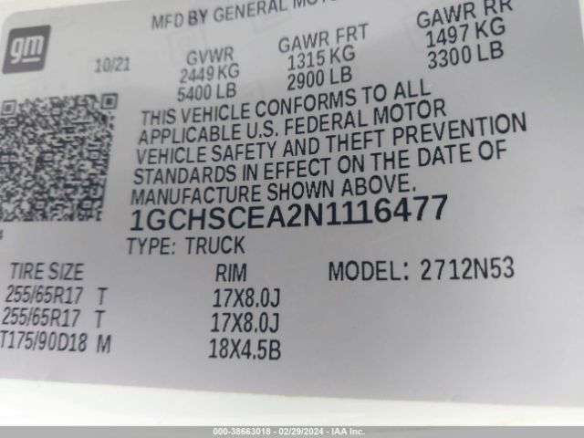 Photo 8 VIN: 1GCHSCEA2N1116477 - CHEVROLET COLORADO 