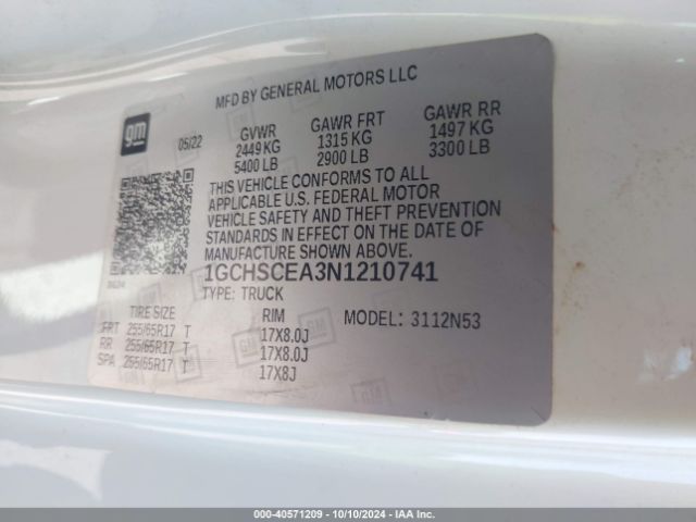 Photo 8 VIN: 1GCHSCEA3N1210741 - CHEVROLET COLORADO 