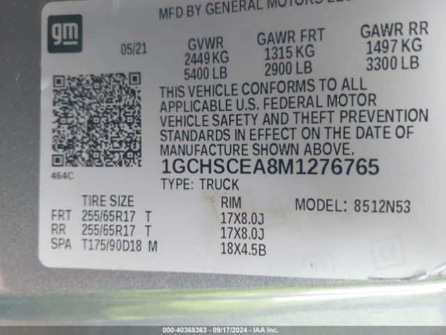 Photo 8 VIN: 1GCHSCEA8M1276765 - CHEVROLET COLORADO 