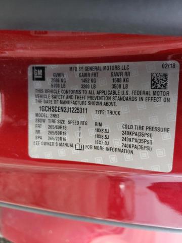 Photo 11 VIN: 1GCHSCEN2J1225311 - CHEVROLET COLORADO L 