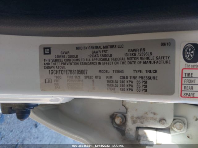 Photo 8 VIN: 1GCHTCFE7B8105007 - CHEVROLET COLORADO 