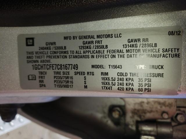 Photo 9 VIN: 1GCHTCFE7C8167749 - CHEVROLET COLORADO L 