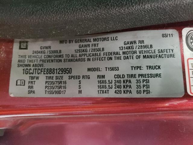 Photo 9 VIN: 1GCJTCFE8B8129950 - CHEVROLET COLORADO L 