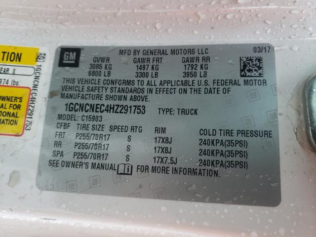 Photo 9 VIN: 1GCNCNEC4HZ291753 - CHEVROLET SILVERADO 