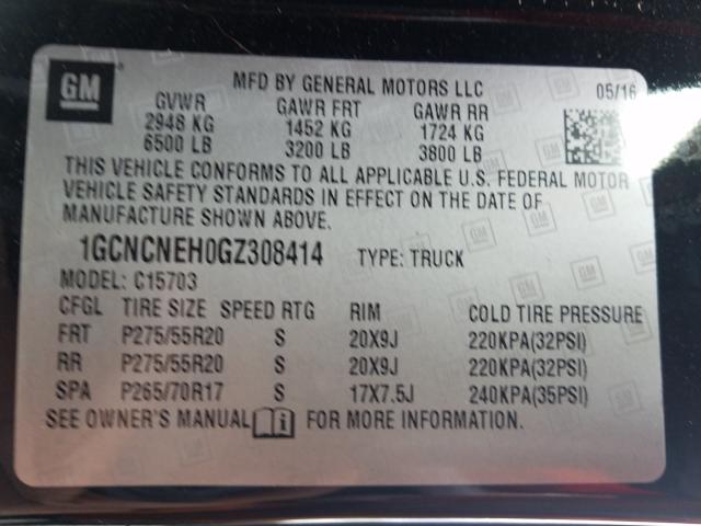 Photo 9 VIN: 1GCNCNEH0GZ308414 - CHEVROLET SILVERADO 