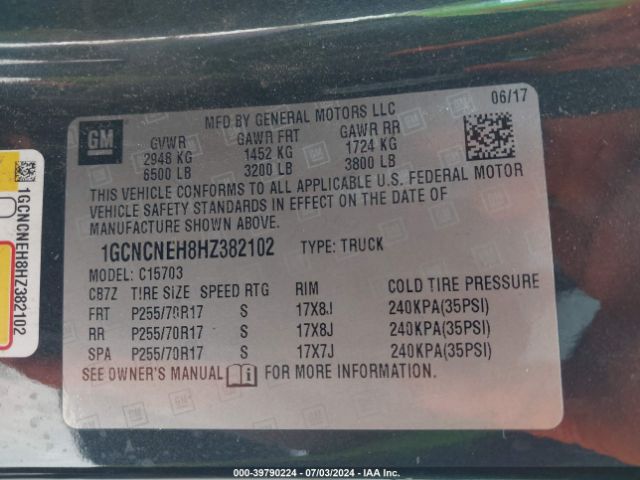 Photo 8 VIN: 1GCNCNEH8HZ382102 - CHEVROLET SILVERADO 