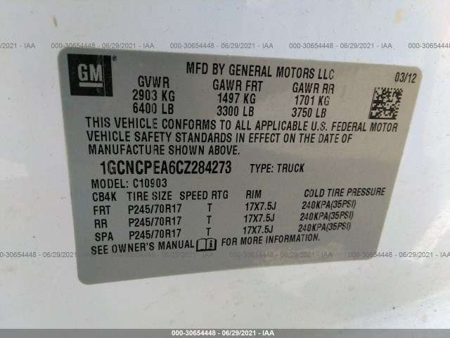 Photo 8 VIN: 1GCNCPEA6CZ284273 - CHEVROLET SILVERADO 1500 