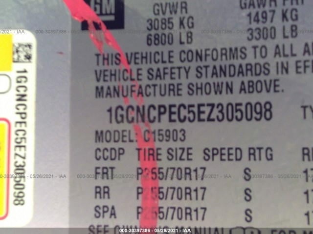 Photo 8 VIN: 1GCNCPEC5EZ305098 - CHEVROLET SILVERADO 1500 