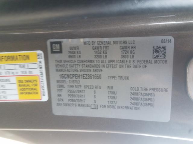 Photo 9 VIN: 1GCNCPEH1EZ361650 - CHEVROLET SILVERADO 