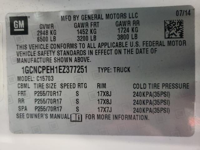 Photo 9 VIN: 1GCNCPEH1EZ377251 - CHEVROLET SILVERADO 