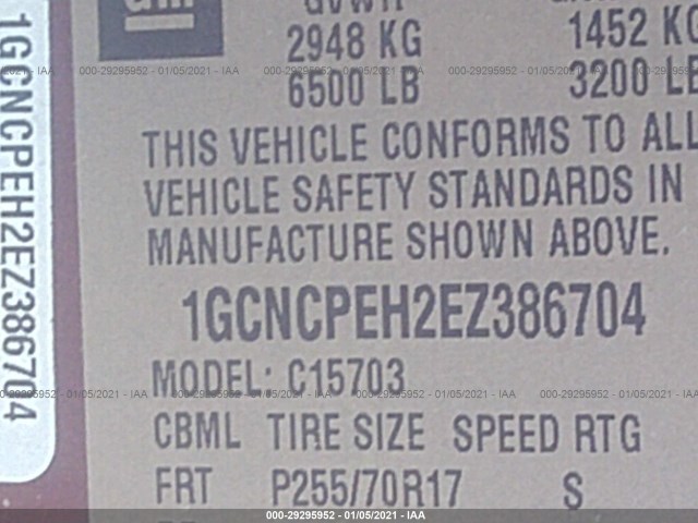 Photo 8 VIN: 1GCNCPEH2EZ386704 - CHEVROLET SILVERADO 1500 