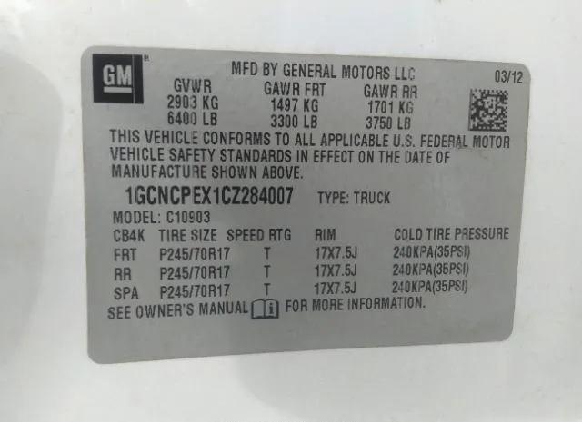 Photo 8 VIN: 1GCNCPEX1CZ284007 - CHEVROLET SILVERADO 1500 