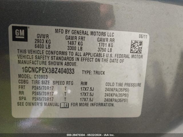 Photo 8 VIN: 1GCNCPEX3BZ404033 - CHEVROLET SILVERADO 1500 