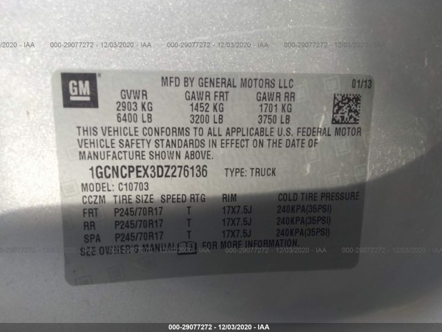 Photo 8 VIN: 1GCNCPEX3DZ276136 - CHEVROLET SILVERADO 1500 