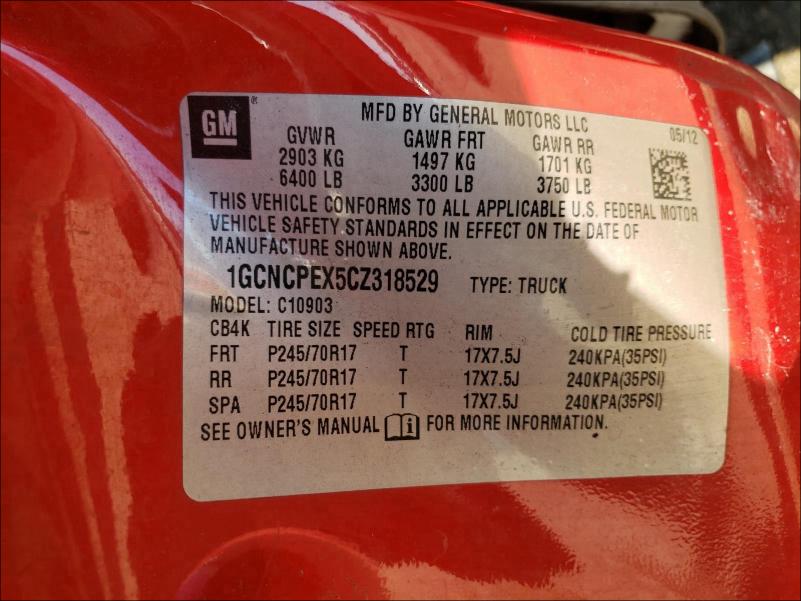 Photo 9 VIN: 1GCNCPEX5CZ318529 - CHEVROLET SILVERADO 