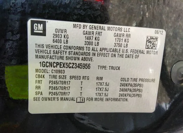 Photo 8 VIN: 1GCNCPEX5CZ345956 - CHEVROLET SILVERADO 1500 