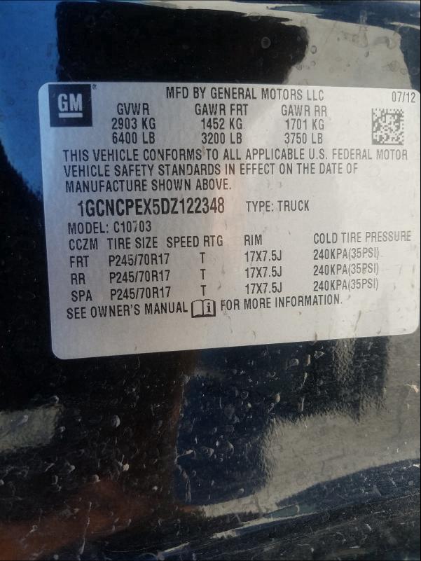 Photo 9 VIN: 1GCNCPEX5DZ122348 - CHEVROLET SILVERADO 