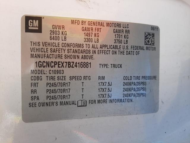 Photo 9 VIN: 1GCNCPEX7BZ416881 - CHEVROLET SILVERADO 