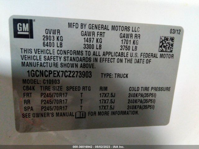 Photo 8 VIN: 1GCNCPEX7CZ273903 - CHEVROLET SILVERADO 1500 