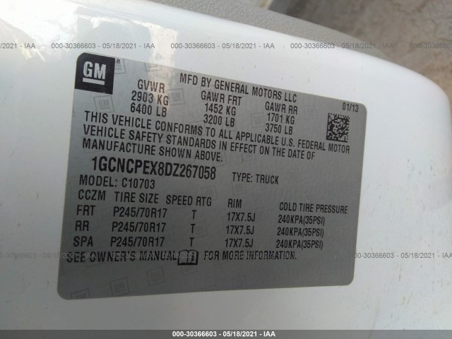 Photo 8 VIN: 1GCNCPEX8DZ267058 - CHEVROLET SILVERADO 1500 