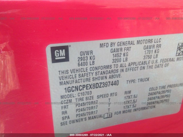 Photo 8 VIN: 1GCNCPEX8DZ397440 - CHEVROLET SILVERADO 1500 