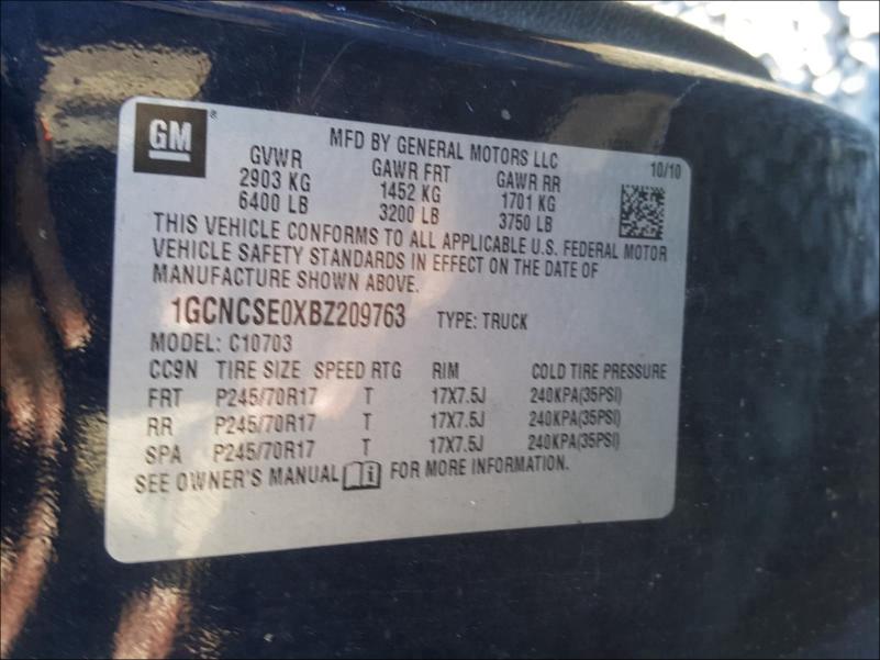 Photo 9 VIN: 1GCNCSE0XBZ209763 - CHEVROLET SILVERADO 